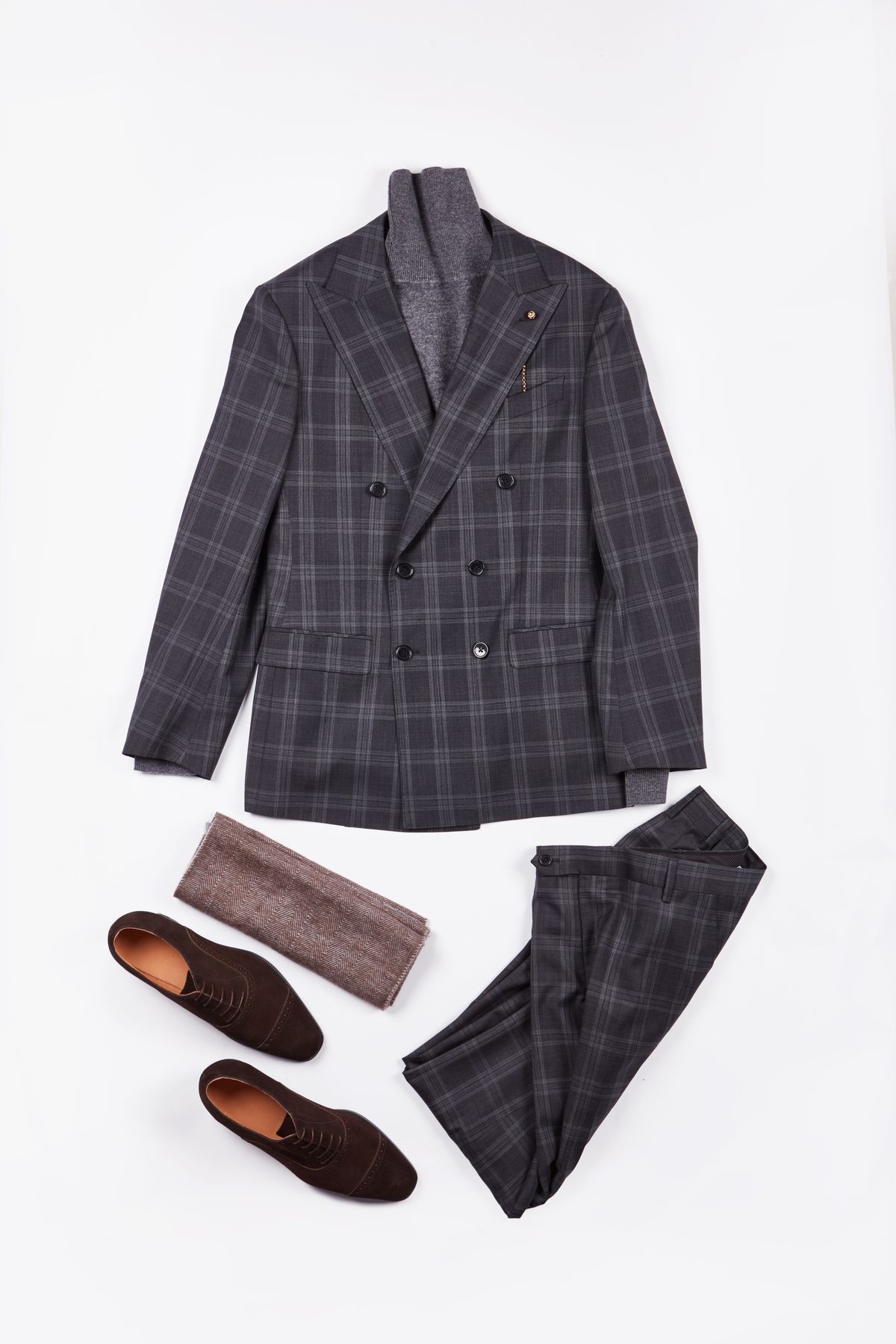 Gray Herringbone Blazer